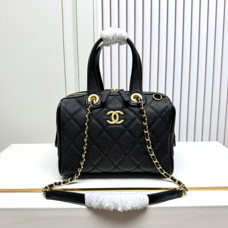 CHANEL 캐비어 퀼팅 미니 보스턴 토트백