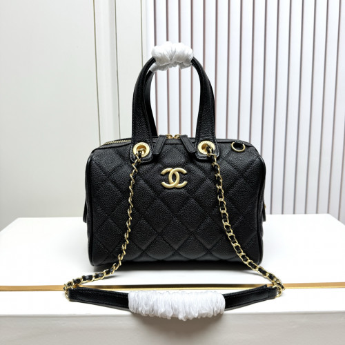 CHANEL 캐비어 퀼팅 미니 보스턴 토트백